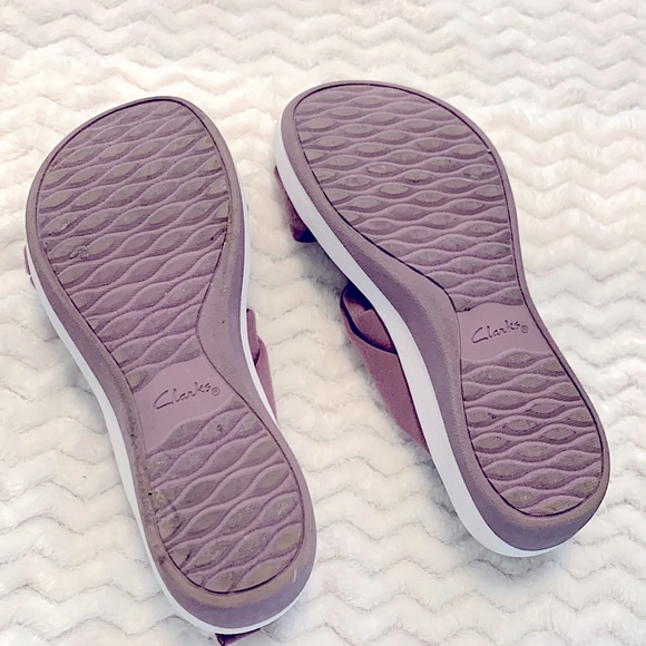 »—Clarks—»Cloudsteppers Adjustable Strappy Cloth Sandals Open-Toe +Soft Cushion - Picture 10 of 16